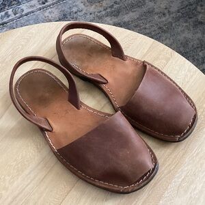 PONS Menorca Avarcas Brown Flat Leather Sandals Spain 8